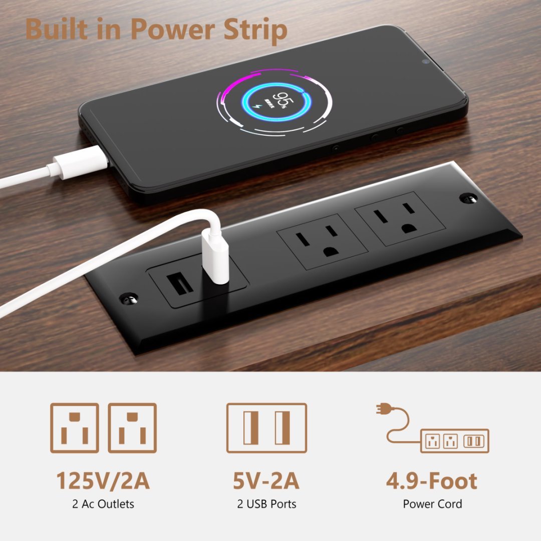 US Local TV Stand For 55 Inch TV, Entertainment Center With Storage Cabinets, Soft Hinge Door With Handle, Media TV Console Table For Living Room Bedroom, Rustic Brown