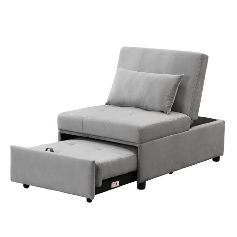 US Local Folding Ottoman Sofa Bed Gray