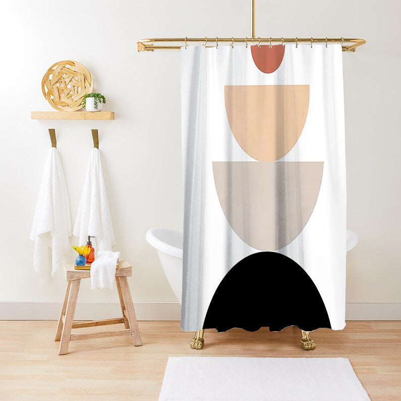 Bathroom Fashion Green Plant Print Waterproof Anti-mildew Shower Curtain