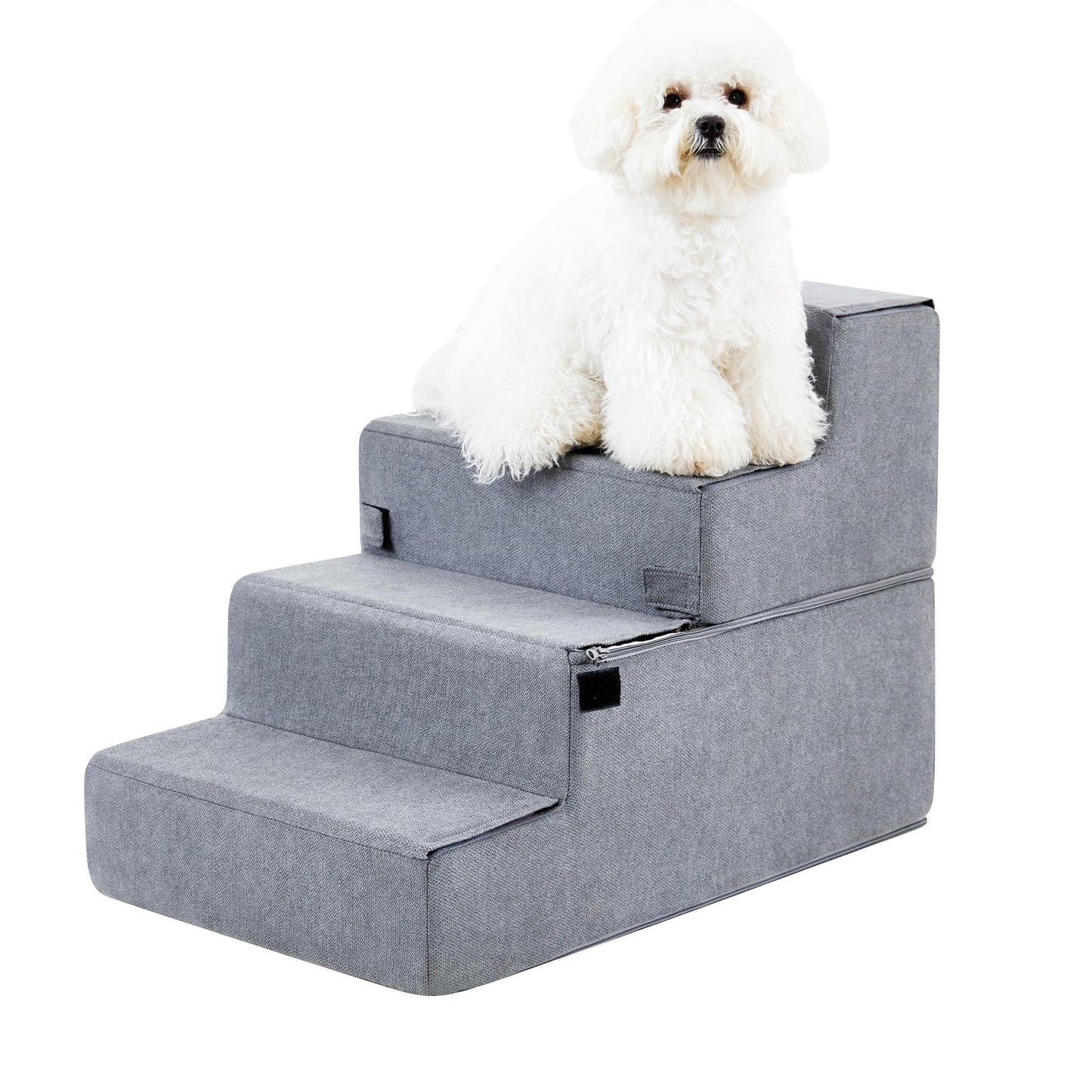 US Local Four-step Dog Bed Indoor Non-slip Balance Pet Ramp Gray