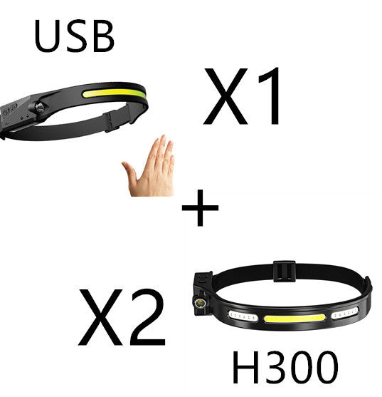 USA Local COB LED Induction Riding Headlamp Flashlight USB Rechargeable Waterproof Camping Headlight With All Perspectives Hunting Light