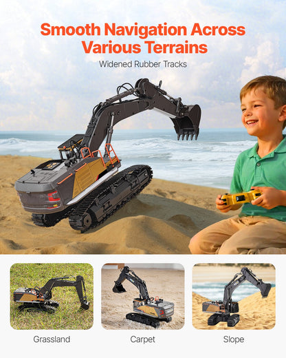 US Local Remote Control Excavator Toy 22 Channel 1:14 Scale RC Excavator Digger For Kids
