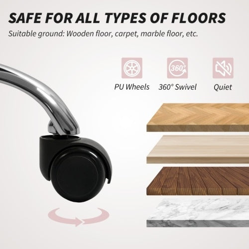 UK Local HOMCOM Plush Office Desk Chair, Modern Armless Swivel Vanity Chair With Adjustable Height For Home Office, Bedroom, Living Room,