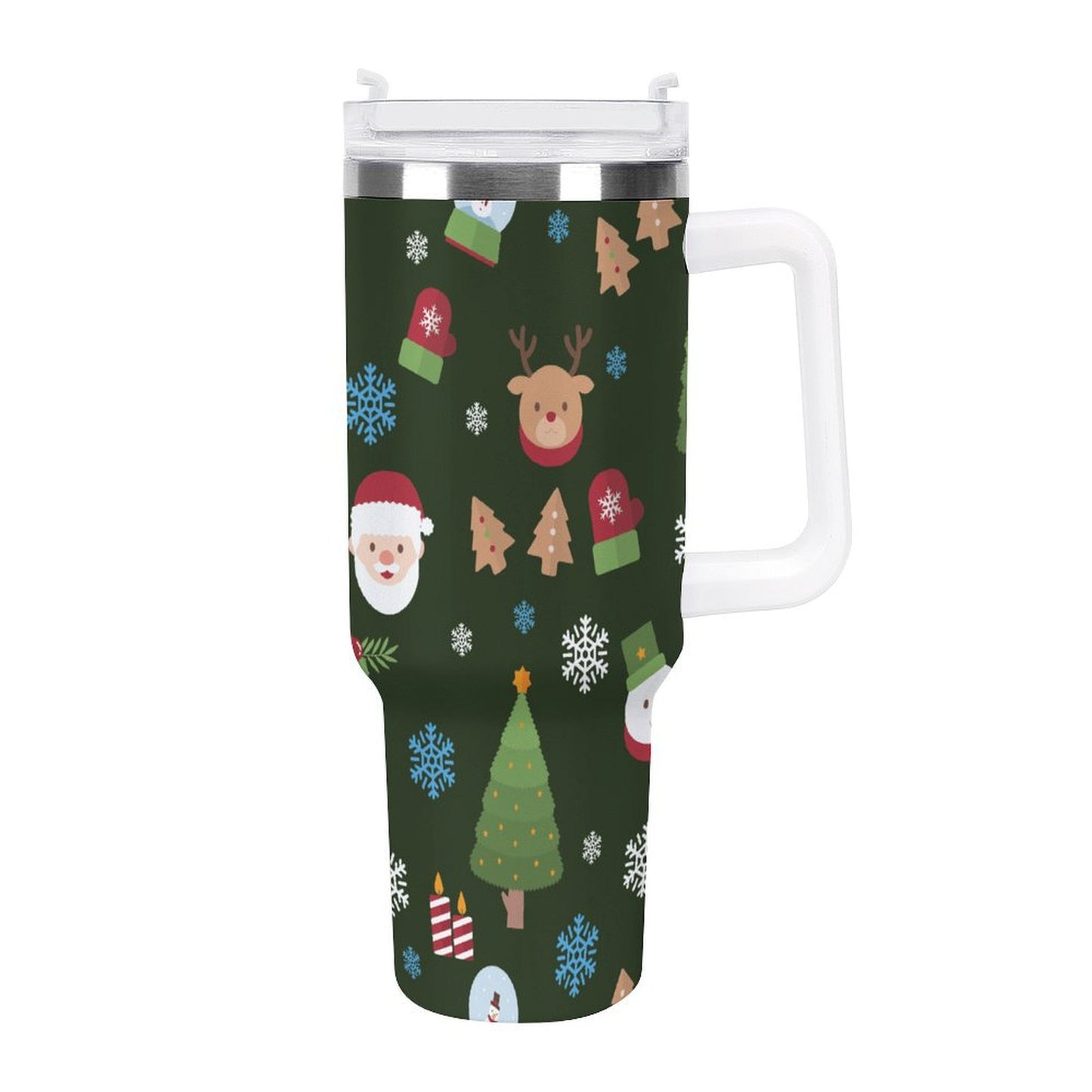 PHDT00325 POD US Local Tumbler 40 oz Large Capacity Car Cup Christmas Tree Santa Claus
