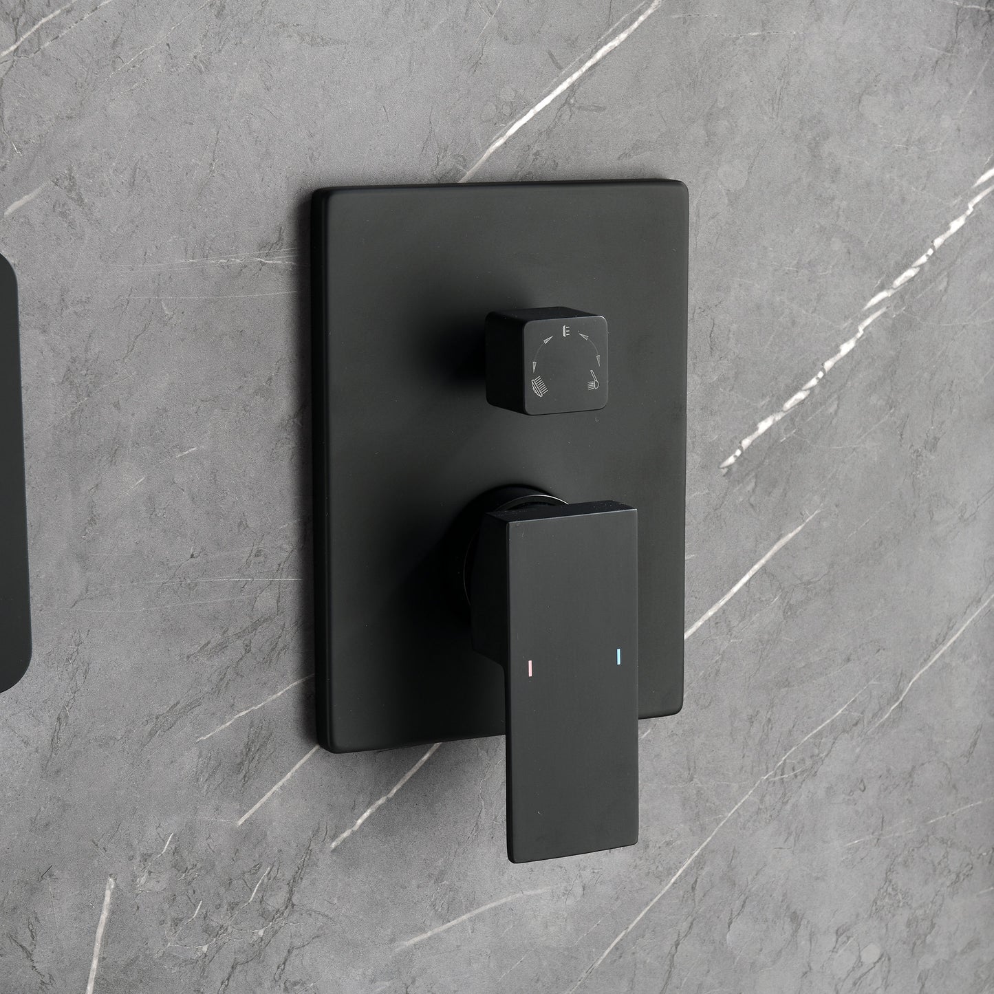 US Local Shower System With Shower Head, Hand-held Shower, Slide Bar, Spray, Shower Arm, Hose, Valve Trim And Lever Handle