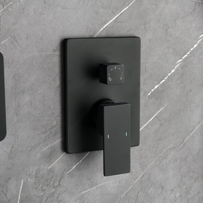 US Local Shower System With Shower Head, Hand-held Shower, Slide Bar, Spray, Shower Arm, Hose, Valve Trim And Lever Handle