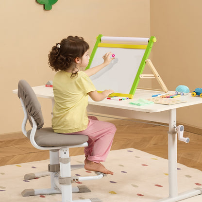 US Local Christmas Gift VEVOR 3-in-1 Tabletop Kids Art Easel Double-Sided Magnetic Whiteboard Chalkboard