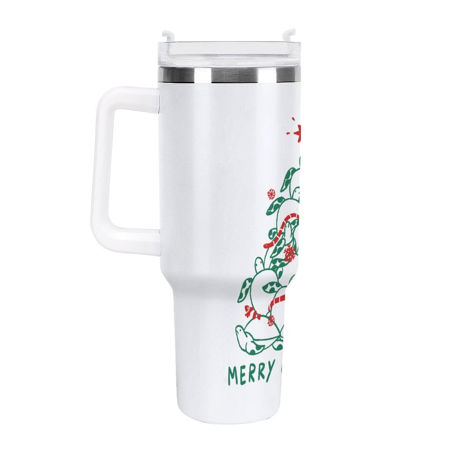 POD US Local Tumbler 40 oz Large Capacity Car Cup Merry Christmas Tree Sea Turtles