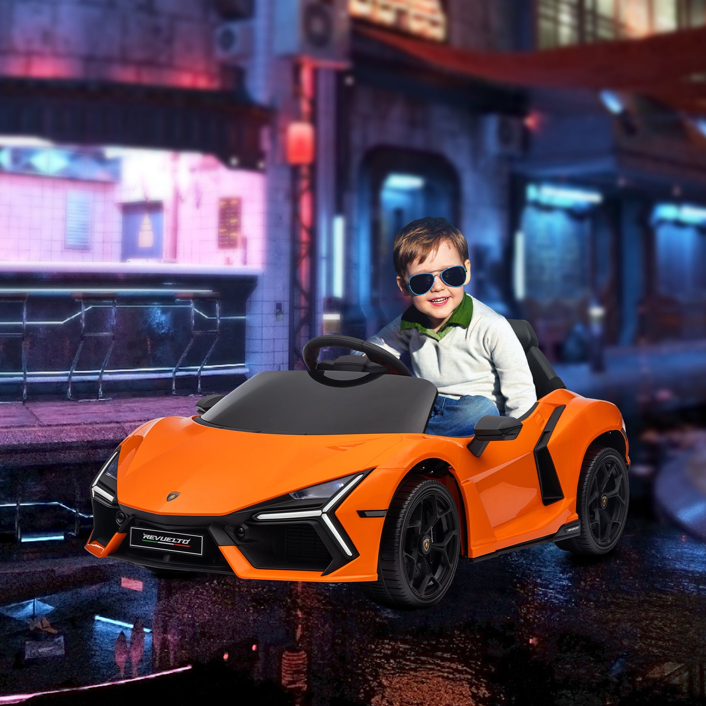 US Local Lamborghini Revuelto Licensed 12V Kids Ride on Car Electric Car w/ Hydraulic Doors