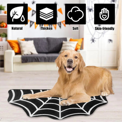US Local Spider Web Bath Mat 19.7 X 31.5 In Large Spider Web Rugs For Bedroom Gothic Home Decor Witchy Horror Goth Room Rugs Machine Washable Non-Slip Area Rugs For Front Door Kitchen