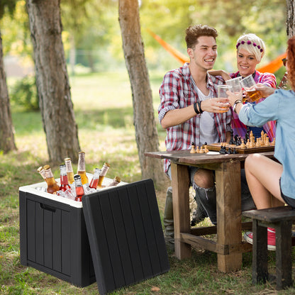 US Local 10 Gallon Cooler Side Table, Multi-purpose Ice Cooler Outdoor Cocktail Side Table For Camping, Picnic, Beach, Pool, Party