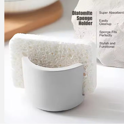 US Local Diatom Mud Sponge Rack Kitchen & Bathroom Sink Caddy For Sponges Scrubbers