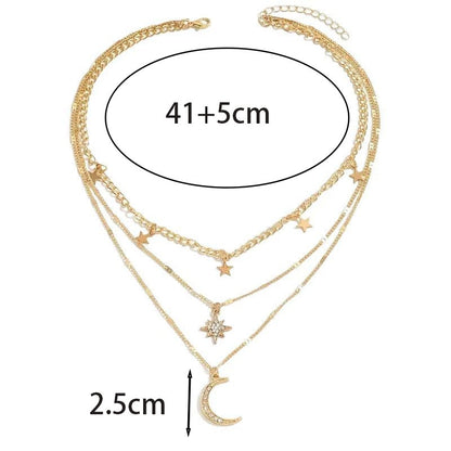 Multi-layer Sexy Crescent XINGX-shaped Necklace Women's Classic