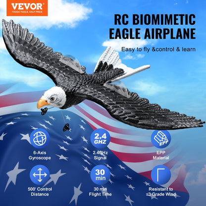 US Local VEVOR RC Airplane Biomimetic Eagle EPP Foam RC Plane Toy 2.4 GHz Remote Control