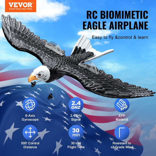US Local VEVOR RC Airplane Biomimetic Eagle EPP Foam RC Plane Toy 2.4 GHz Remote Control