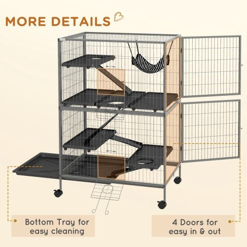 US Local 5 Tiers Of Small Animal Cages, Ferret Cages, Large Chinchilla Cages With Hammock Fittings And Heavy Duty Wires