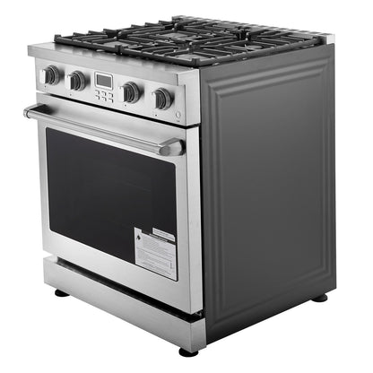 US Local 30 In Gas Range Oven 4 Sealed Burners Convection Oven In Stainless Steel