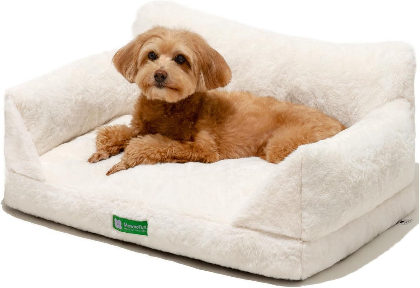 MEWOOFUN Cat Sofa Bed - Washable Pet Bed With Removable Cover & Non-Slip Bottom For Indoor Cats & Small Dogs White, Medium