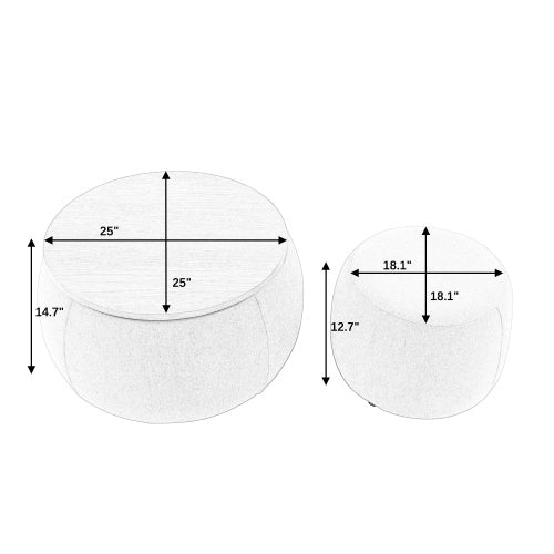 US Local Circular Storage Footstool 2-in-1 Function