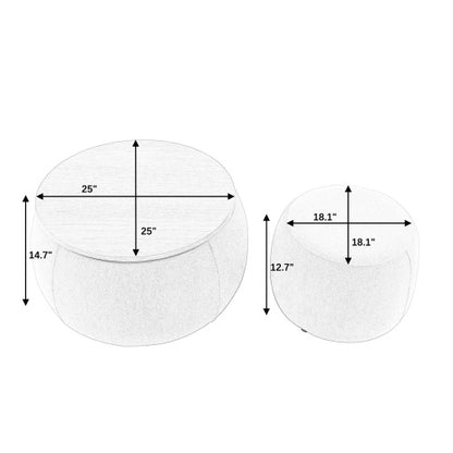 US Local Circular Storage Footstool 2-in-1 Function