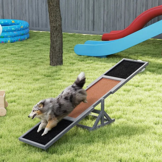 US Local Wooden Dog Agility Seesaw For Training And Exercise, Weather Resistant, 83 L X 16 W X 14 H Inch