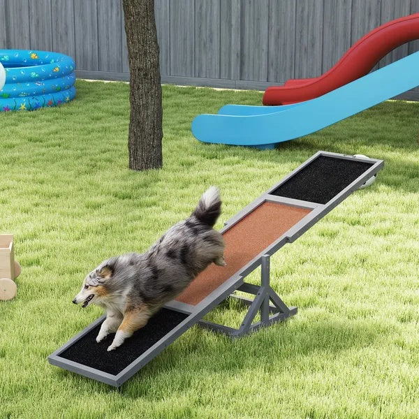 US Local Wooden Dog Agility Seesaw For Training And Exercise, Weather Resistant, 83 L X 16 W X 14 H Inch