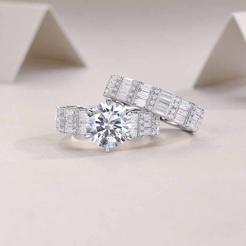 US Local Vanilla - A Fashionable And Luxurious Jewelry Piece Set With 3-carat Moissanite S925 Sterling Silver And Platinum-plated Diamond