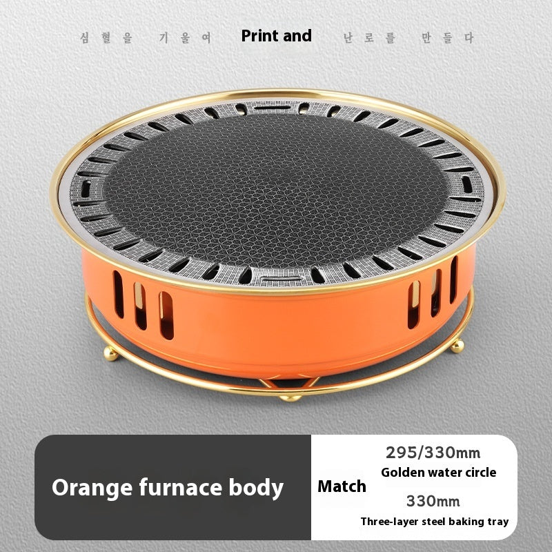 Household Carbon Commercial Round Barbecue Oven