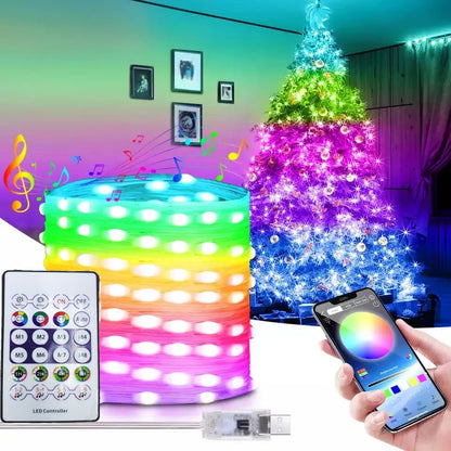 US Local LED Rope Lights Outdoor, RGB Remote Control Fairy String Lights Plug In With 200 LEDs, Super Durabl