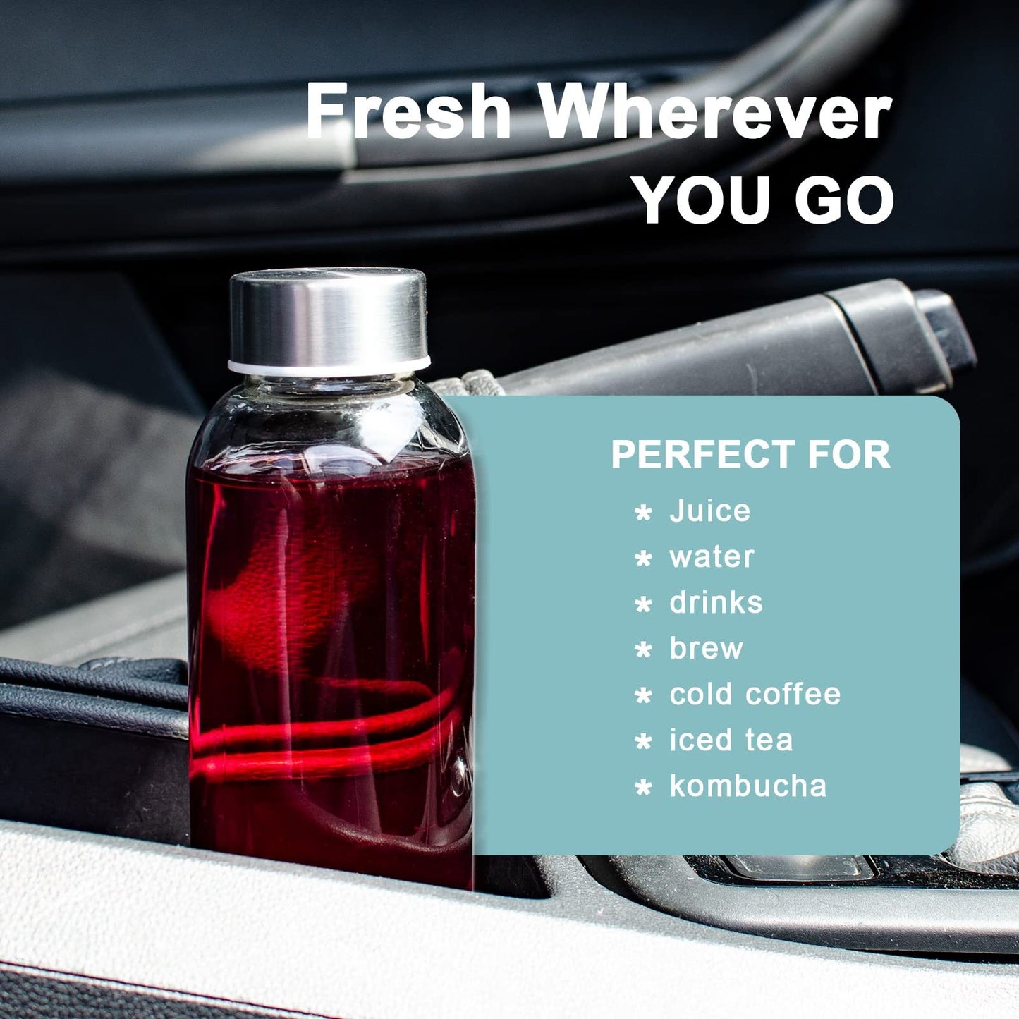 UK Local 8pc Glass Water Bottle