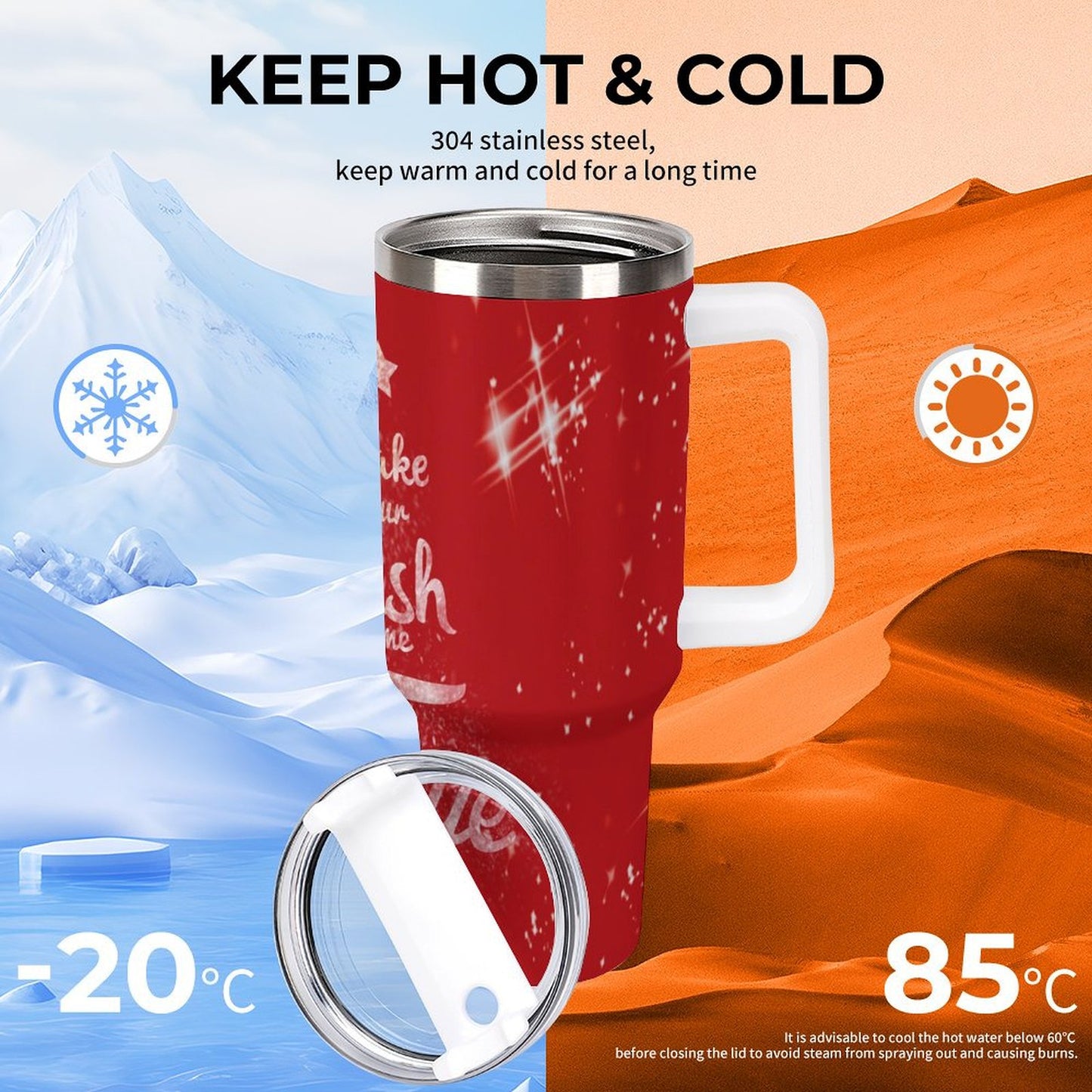 PHDT00089 POD US Local Tumbler 40 oz Large Capacity Car Cup Christmas, Dreams Come True