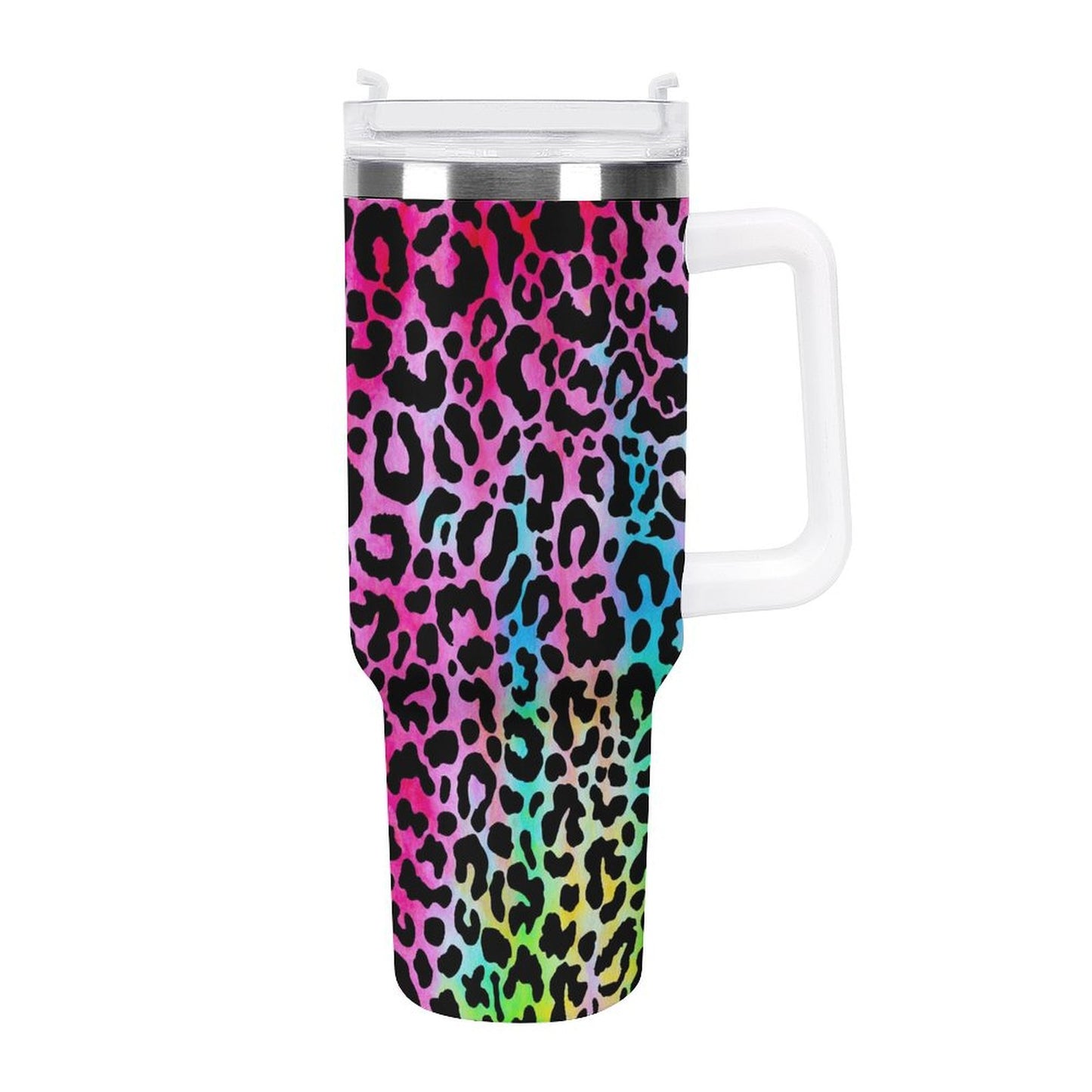 PHDT00186 POD US Local Tumbler 40 oz Large Capacity Car Cup Colorful, Leopard Fluorescent