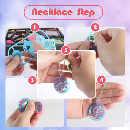 US Local DIY Craft Kit, Jewelry Design, Necklace, Bead Toy, Kids Toy, Girl
