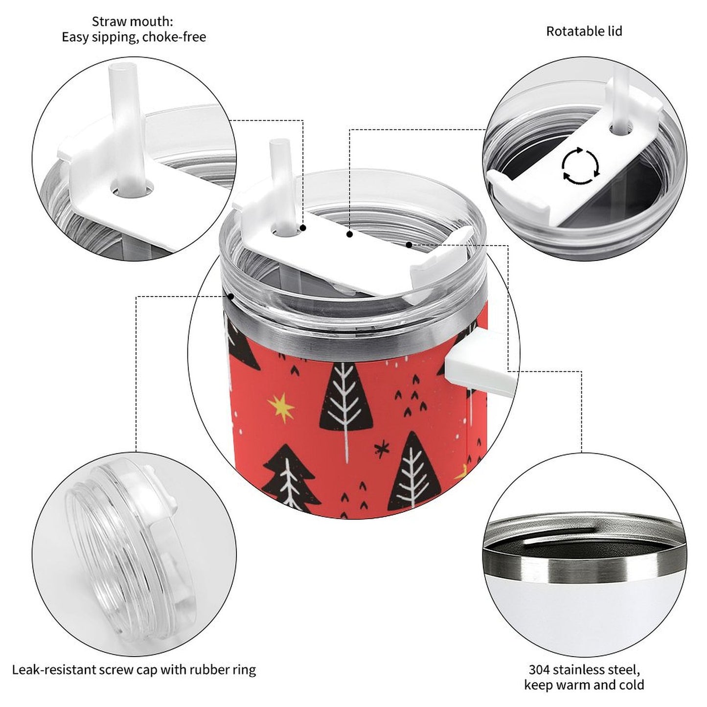 PHDT00003 POD US Local Tumbler 40 oz Large Capacity Car Cup Christmas