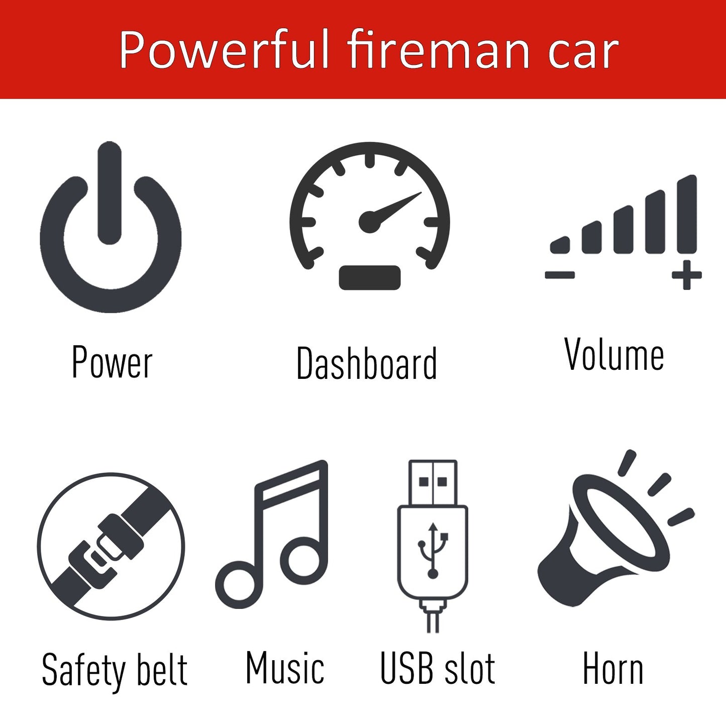 US Local 6V Electric Ride-On Fire Truck Vehicle for Kids with Remote Control Music Lights and Ladder