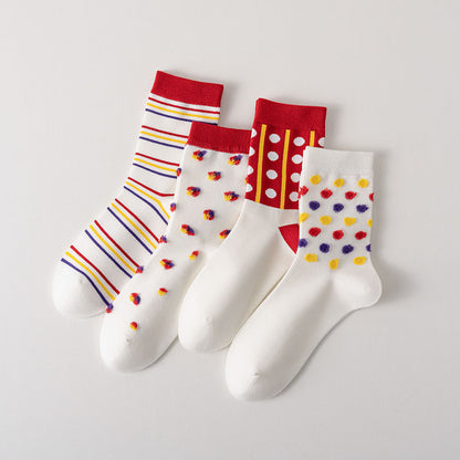 US Local 8 Pairs Womens Crew Socks Casual Knit Comfy Seamless Breathable Cool Dress Socks For Outdoor Sports Running Fitness Cycling