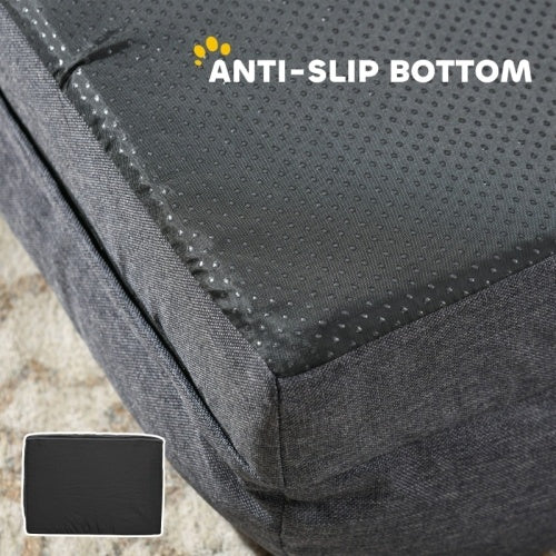 UK Local PawHut Calming Dog Bed Pet Mattress W  Removable Cover, Anti-Slip Bottom, For Large Dogs, 120L X 80W X 22Hcm - Charcoal Grey