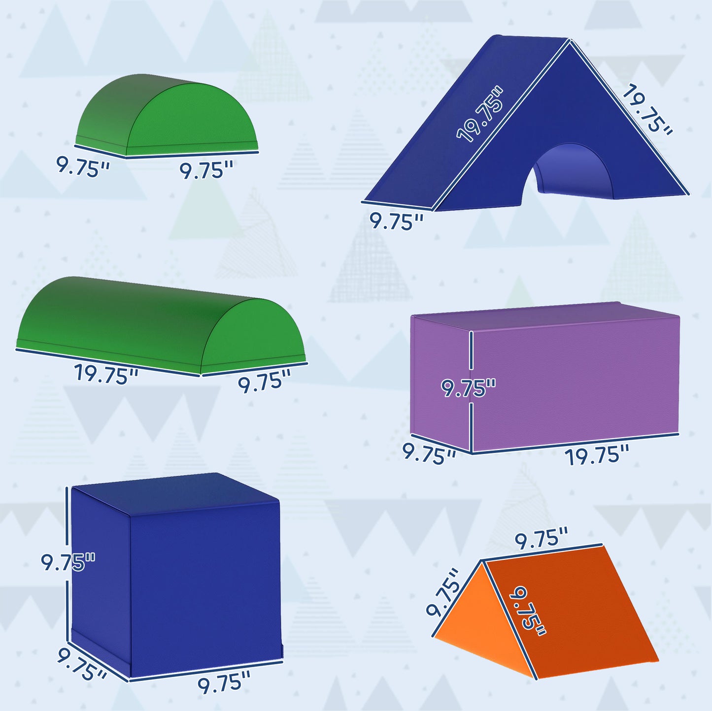 US Local 11-Piece Kids Crawl and Climb Activity Play Set for Climbing