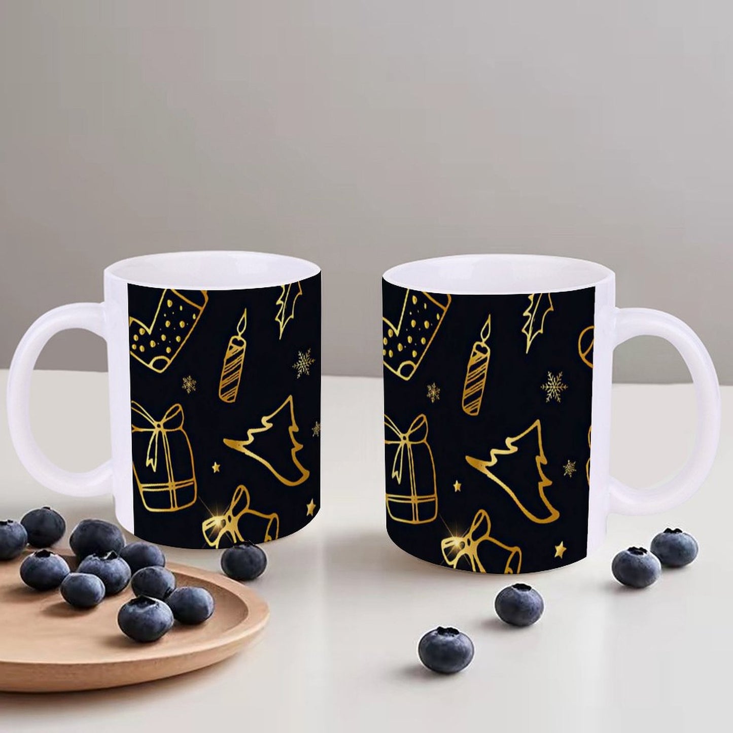 POD US Local White mug with full print, Christmas Gift Golden 0100