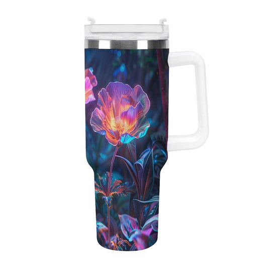 PHDT00139 POD US Local Tumbler 40 oz Large Capacity Car Cup Fluorescence, Flowers, Forests