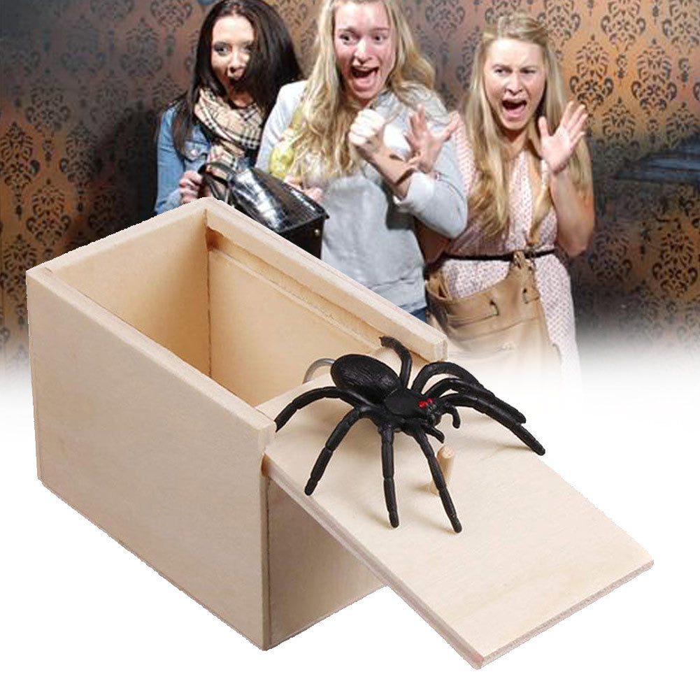 US Local Prank Spider Wooden Scare Box Trick Play Joke Lifelike Surprise April Fools' Day Funny Novelty Toys Gags Practical Gifts