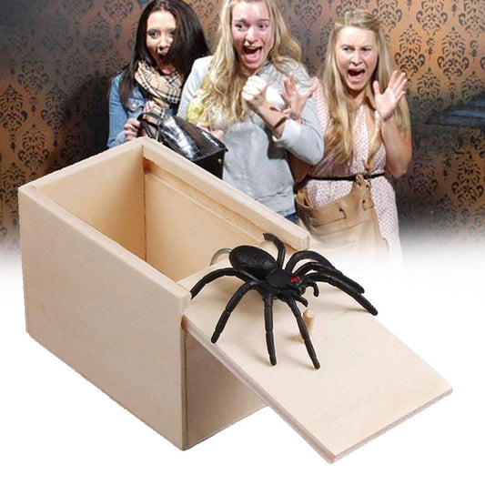 US Local Prank Spider Wooden Scare Box Trick Play Joke Lifelike Surprise April Fools' Day Funny Novelty Toys Gags Practical Gifts