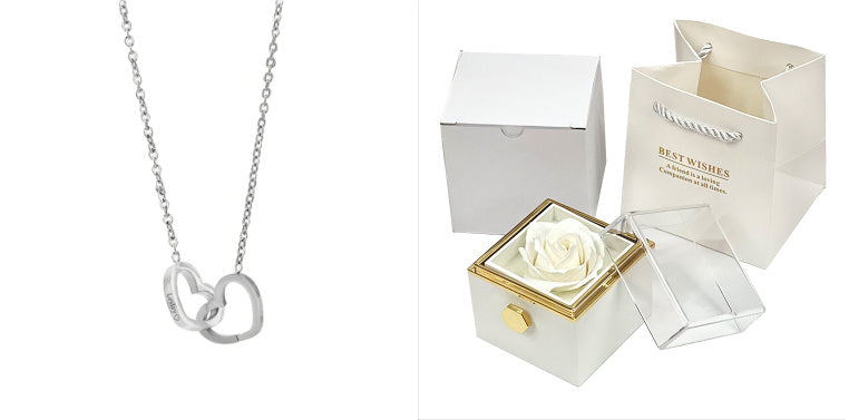 US Local Rotating Soap Flower Rose Gift Box Creative Rotating Rose Jewelry Packaging Box Valentine's Day Gift For Women