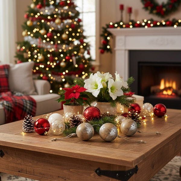 US Local 4 PCS Set Christmas Hanging Ball Ornaments Wooden Tree Decorations Festive Holiday Party Decor Xmas Tree Accessories FBA Shipment