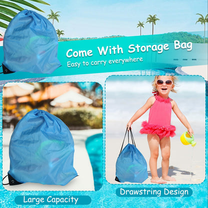 US Local Set Of 24Pcs Diving Toys Swimming Pool Toys Swim Toys For Kids Above Aged 3 Years Old Swim Thru Rings Torpedoes Gems Volleyball Storage Bag