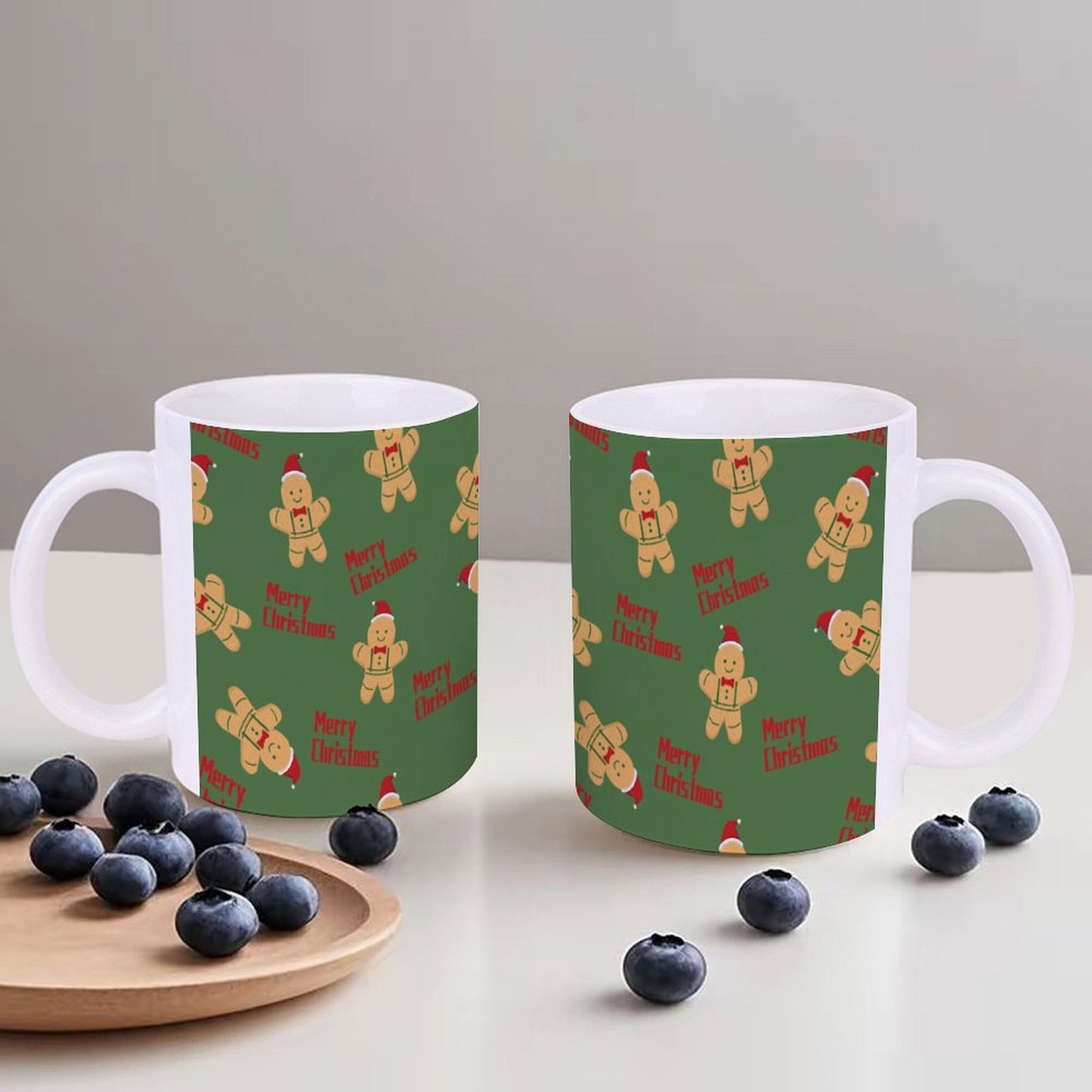 POD US Local White mug with full print, Christmas Gingerbread Man 0066