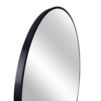 US Local 32 Inch Black Metal Framed Round Bathrrom Mirror For Wall.