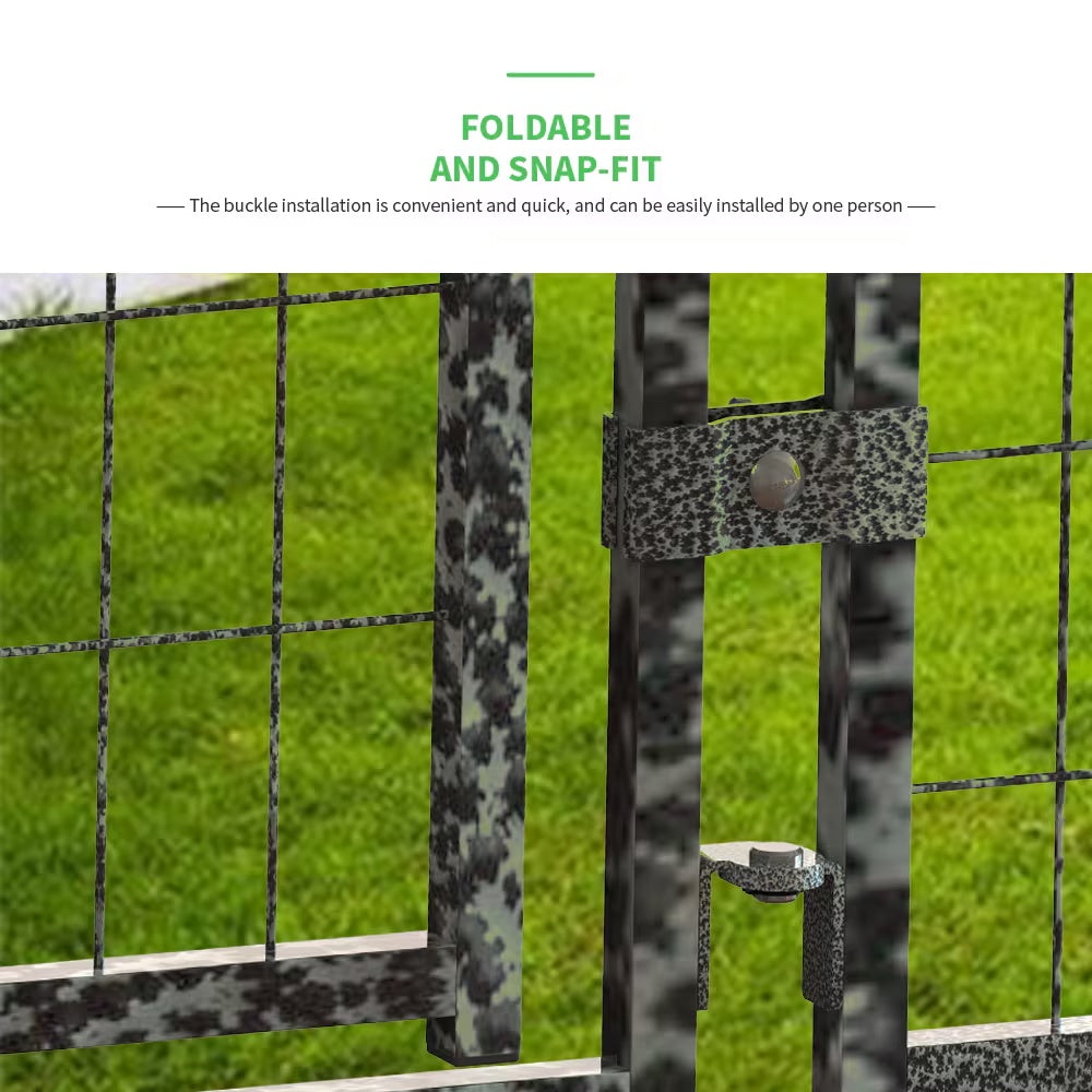 US Local 12 Pieces Square Tube Wire Running Cage Black Running Cage Single Door