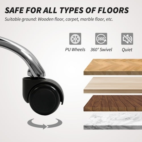 UK Local HOMCOM Plush Office Desk Chair, Modern Armless Swivel Vanity Chair With Adjustable Height For Home Office, Bedroom, Living Room,