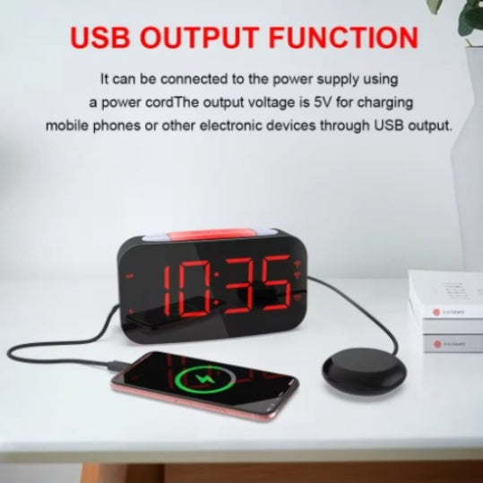 US Local LED Digital Watch Alarm Clock Silent Alarm Clock Plastic Vibrating Alarm Clock For Sleepers